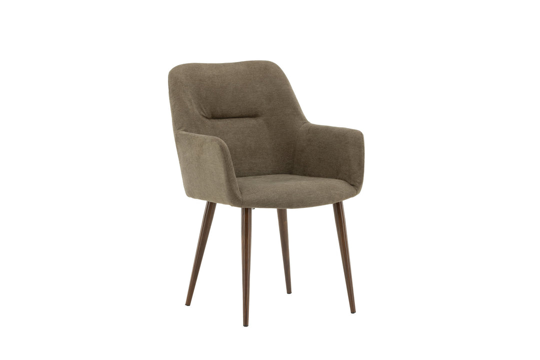 Venture Home Tomorrow Dining Chair 2-pack - Dark walnut / Dark grey/Brown Fabric
