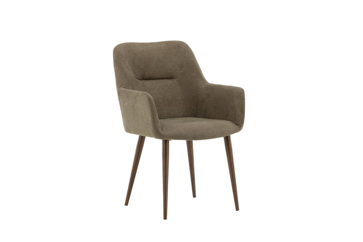Venture Home Tomorrow Dining Chair 2-pack - Dark walnut / Dark grey/Brown Fabric
