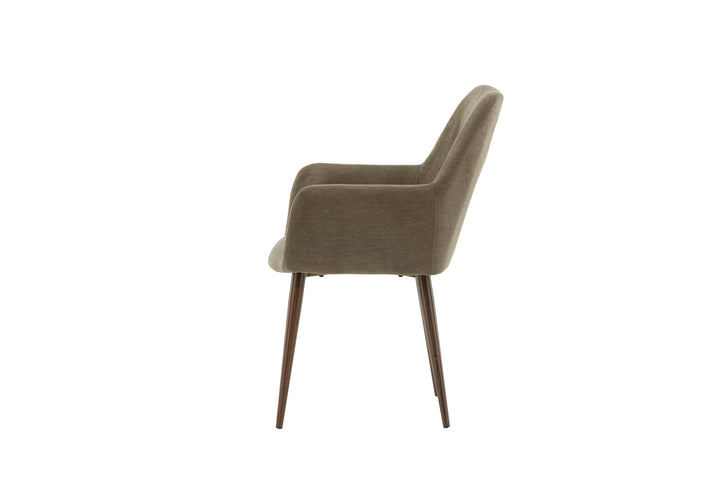 Venture Home Tomorrow Dining Chair 2-pack - Dark walnut / Dark grey/Brown Fabric