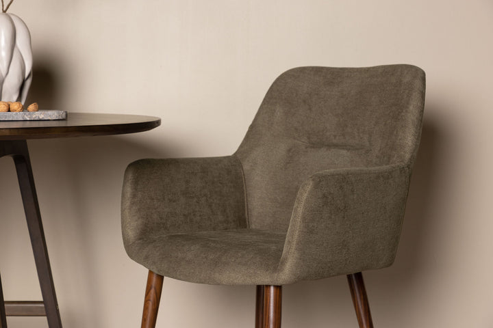 Venture Home Tomorrow Dining Chair 2-pack - Dark walnut / Dark grey/Brown Fabric