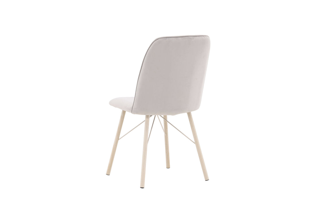 Venture Home Everyday Dining Chair 2-pack - White Wash / Light grey Velvet