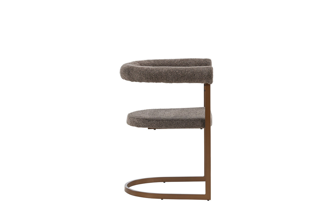 Venture Home Morning Dining Chair 2-pack - Brown / Grey Boucle