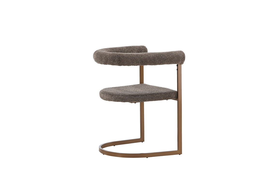 Venture Home Morning Dining Chair 2-pack - Brown / Grey Boucle