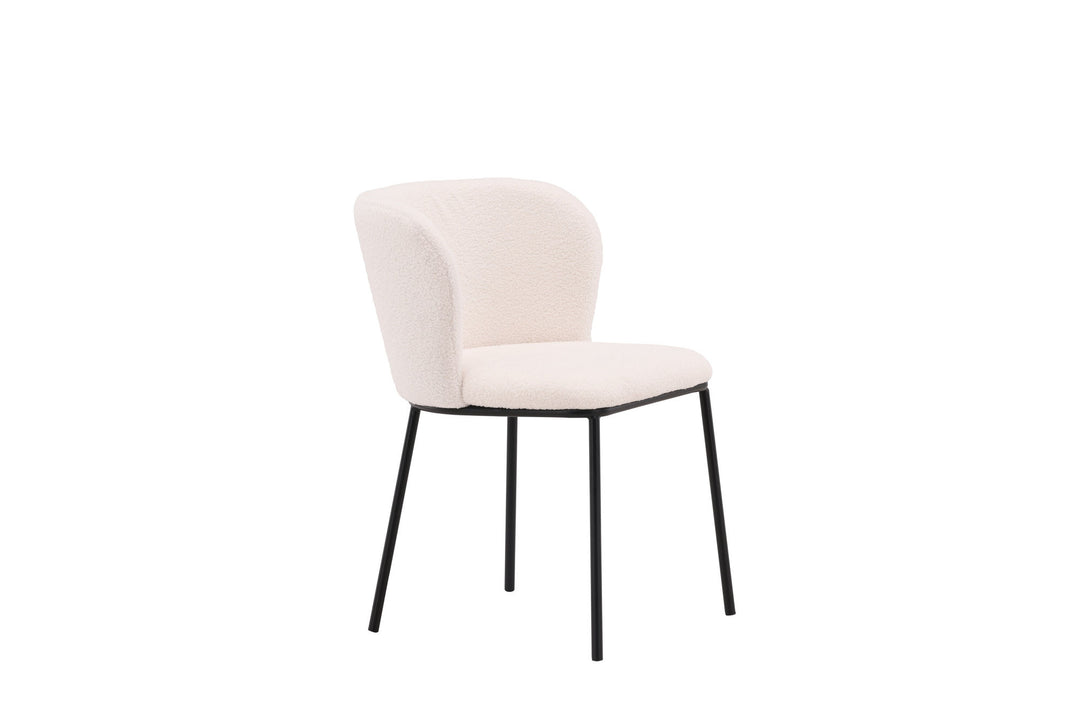 Venture Home Edina Dining Chair 2-pack - Black / White Boucle