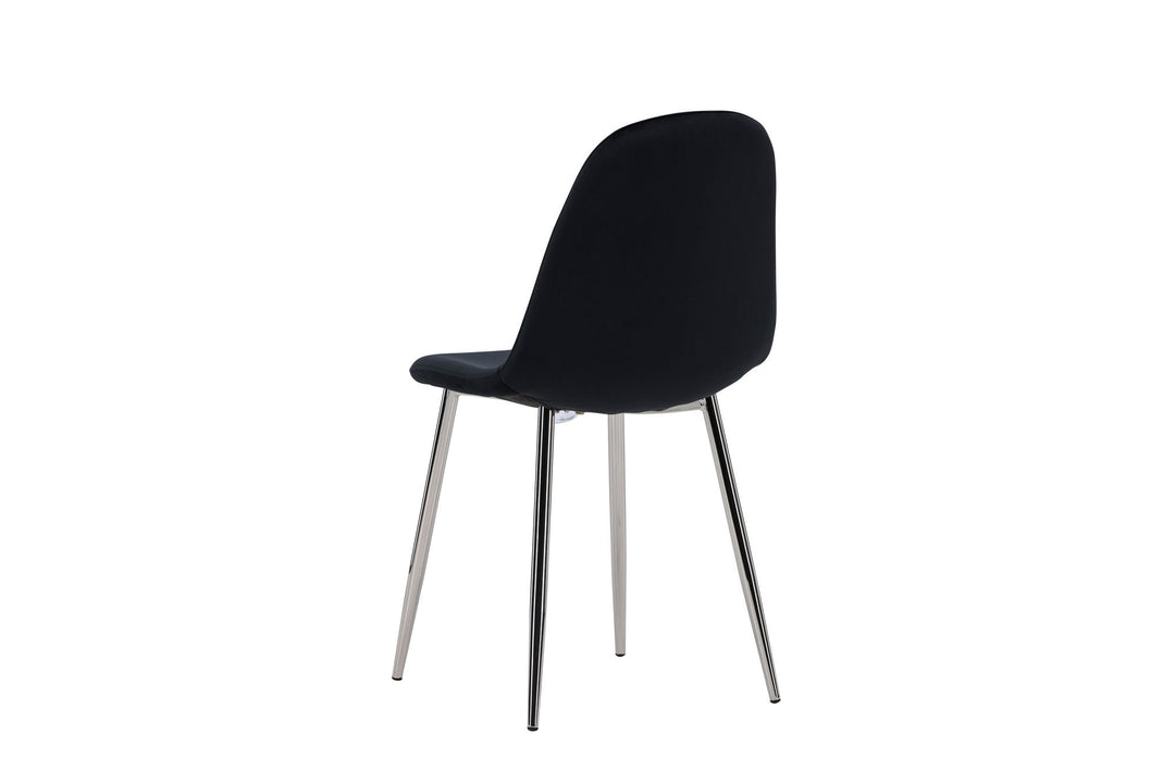 Venture Home Polar Dining Chair 2-pack - Black Velvet / Chrome