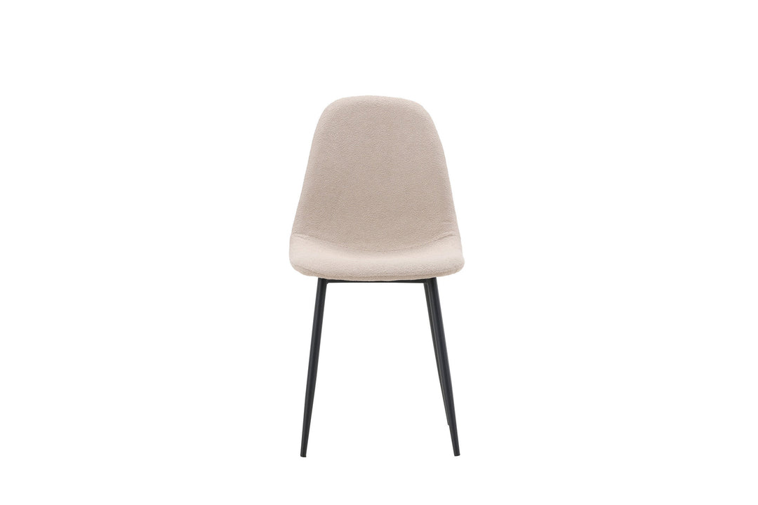 Venture Home Polar Dining Chair 2-pack - Black / Beige Boucle