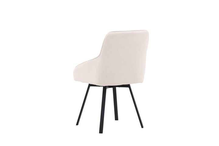 Venture Home Rosie Dining Chair 2-pack - Black / Beige Fabric