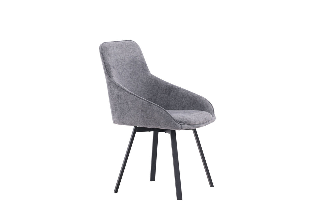 Venture Home Rosie Dining Chair 2-pack - Black / Dark grey Fabric