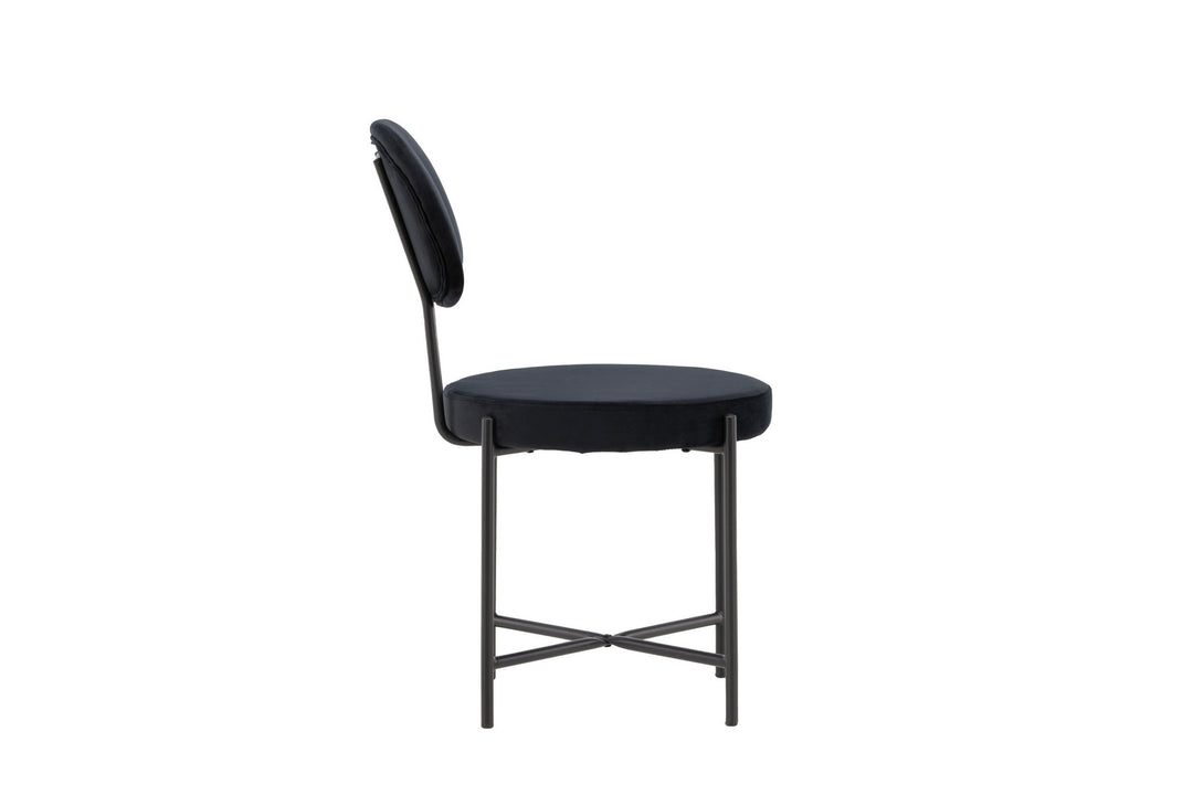 Venture Home Stella Dining Chair 2-pack - Black / Black Velvet