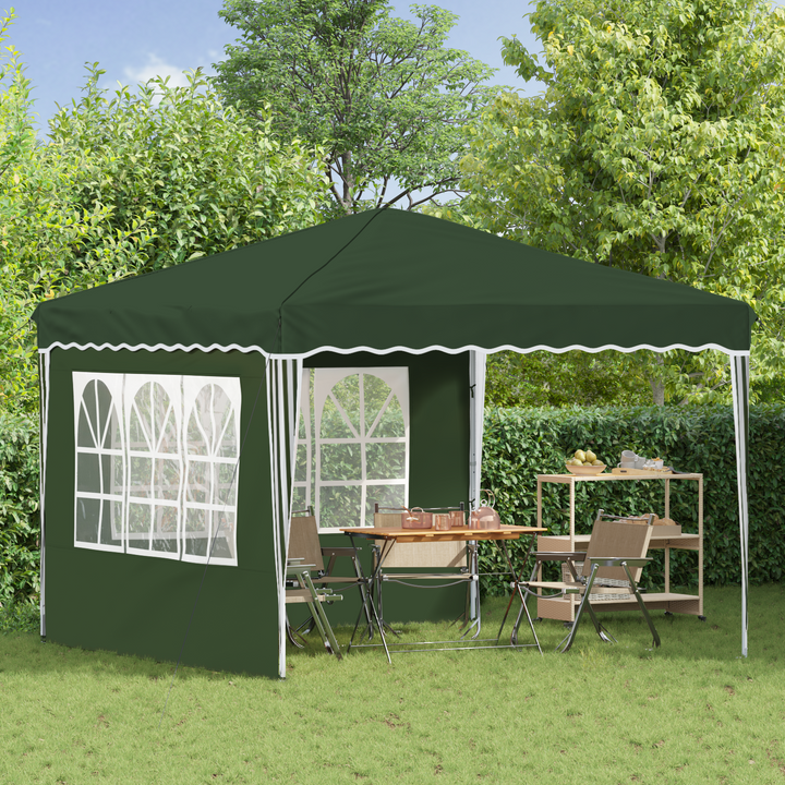 Pop-up Festtelt 288 x 288 x 245 cm Grøn Oxford stof