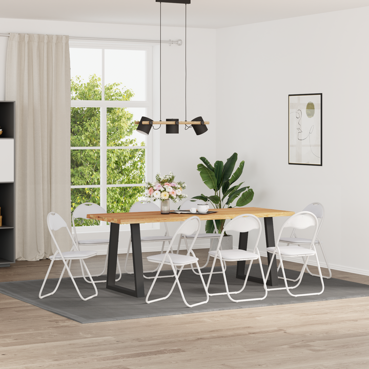 Sammenklappelig stol 8 pcs Hvid 48 x 43,5 x 81 cm Faux læder