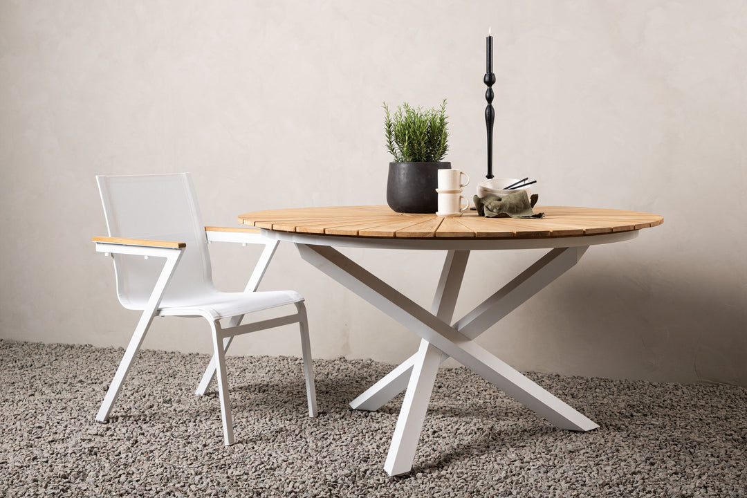 Venture Home Mexico Table ø 140 - White/Teak