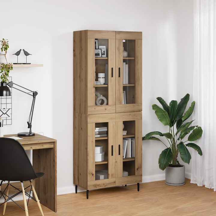 Highboard 2 pcs Artisan Egetræ Ingeniørtræ og glas