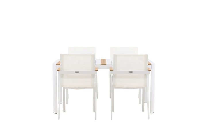 Venture Home Togo - Dining Table- White / Teak - Allu / Teak - 150*100 _1+ Mexico Chair - White/Teak _4