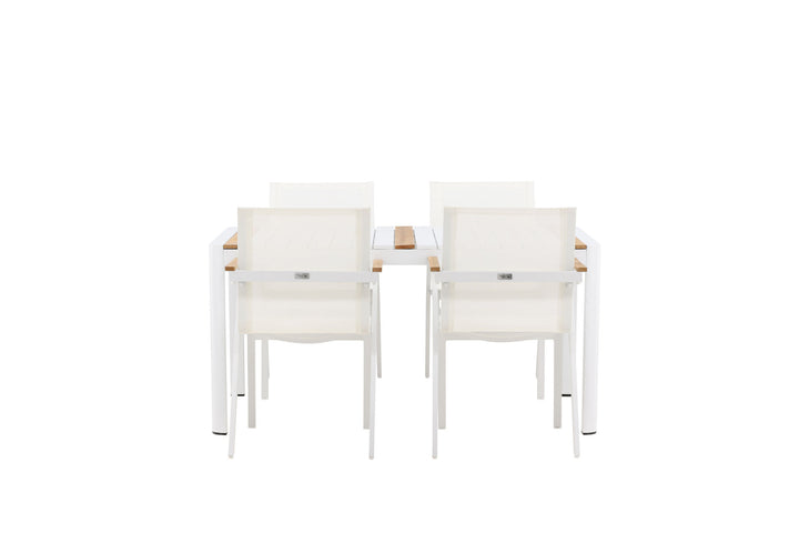 Venture Home Togo - Dining Table- White / Teak - Allu / Teak - 150*100 _1+ Mexico Chair - White/Teak _4