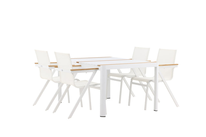 Venture Home Togo - Dining Table- White / Teak - Allu / Teak - 150*100 _1+ Mexico Chair - White/Teak _4