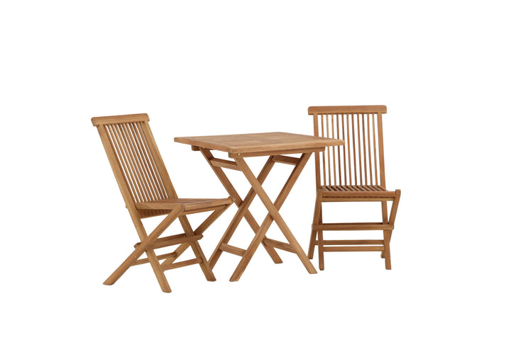 Venture Home Kenya - Folding Table- Natural - Teak - 70*70cm +Kenya Folding Chair w/o Armrest - Teak _2