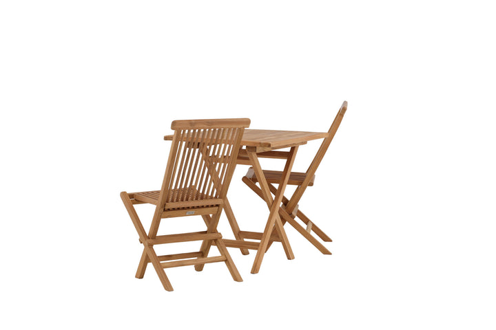 Venture Home Kenya - Folding Table- Natural - Teak - 70*70cm +Kenya Folding Chair w/o Armrest - Teak _2