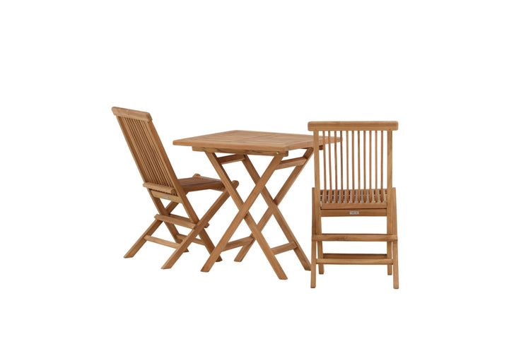 Venture Home Kenya - Folding Table- Natural - Teak - 70*70cm +Kenya Folding Chair w/o Armrest - Teak _2