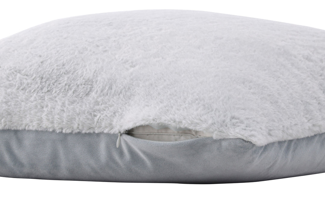 Venture Home Thea Cushion Cover Rabbit fur/Poly Velvet - Grey 50x50