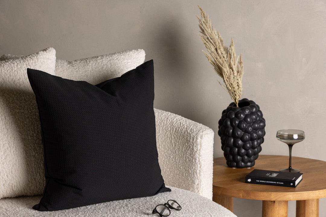 Venture Home Celine Cushion Cover Poly Waffle - Black 50x50