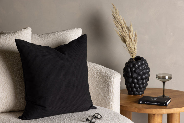 Venture Home Celine Cushion Cover Poly Waffle - Black 50x50