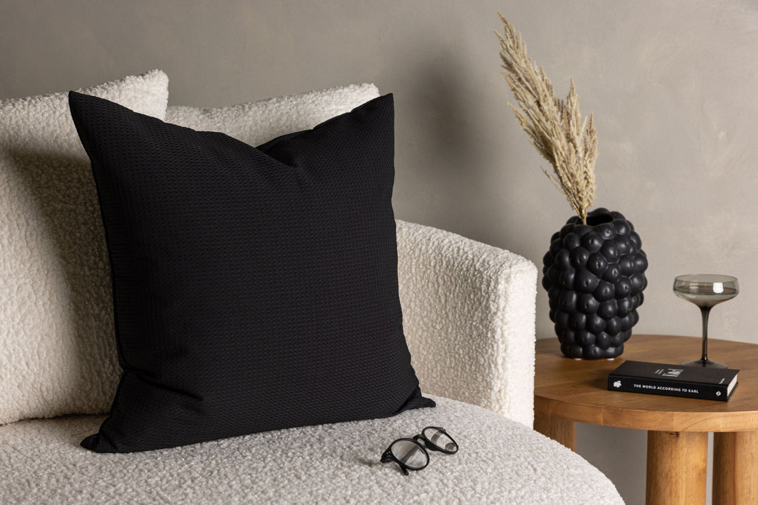 Venture Home Celine Cushion Cover Poly Waffle - Black 50x50