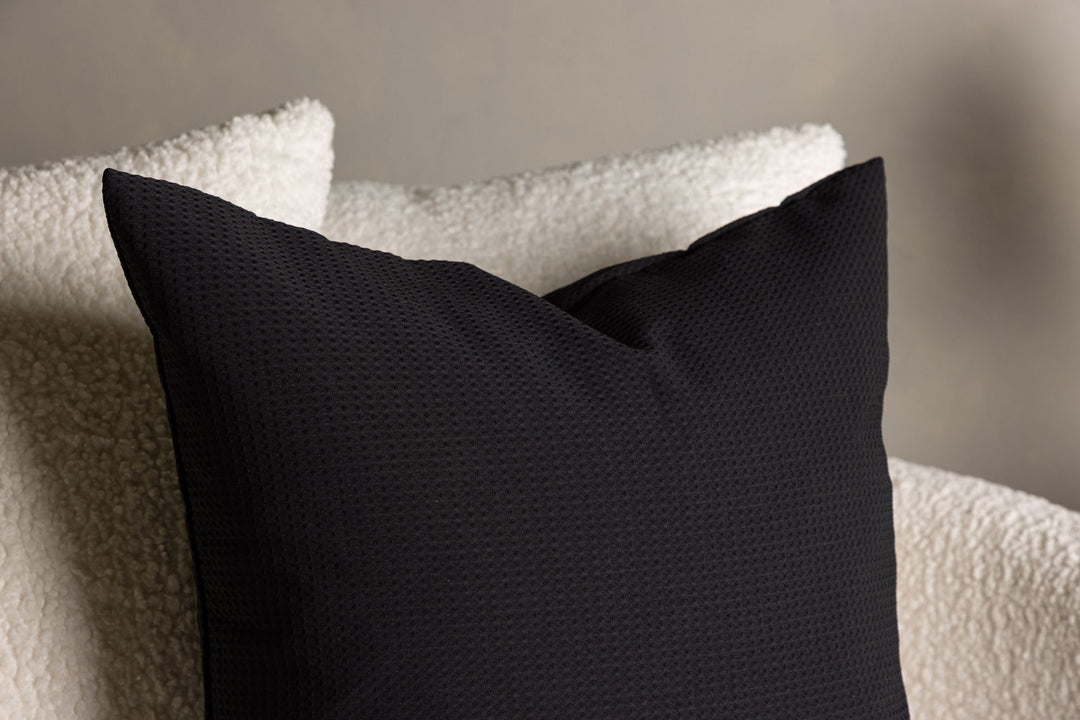 Venture Home Celine Cushion Cover Poly Waffle - Black 50x50