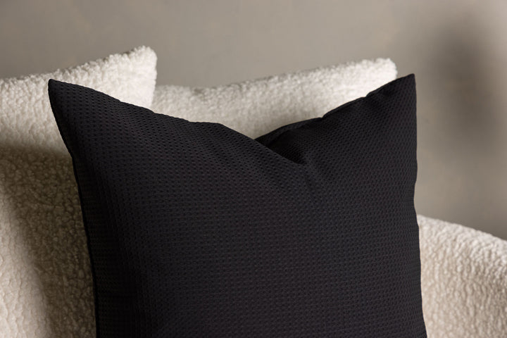 Venture Home Celine Cushion Cover Poly Waffle - Black 50x50