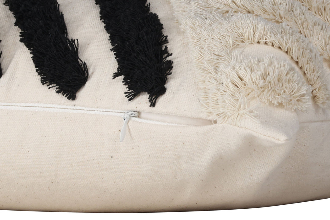 Venture Home Zara Cushion Cover Polycotton - Black/White / 45x45