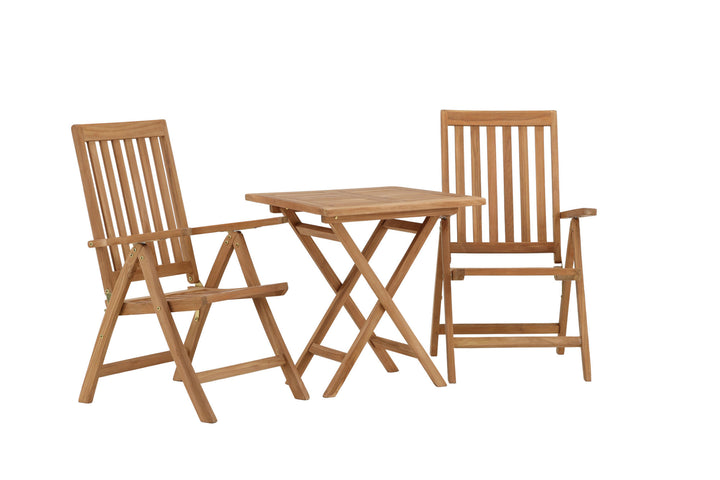 Venture Home Kenya - Folding Table- Natural - Teak - 70*70cm +Kenya 5-position Folding Chair - Teak _2