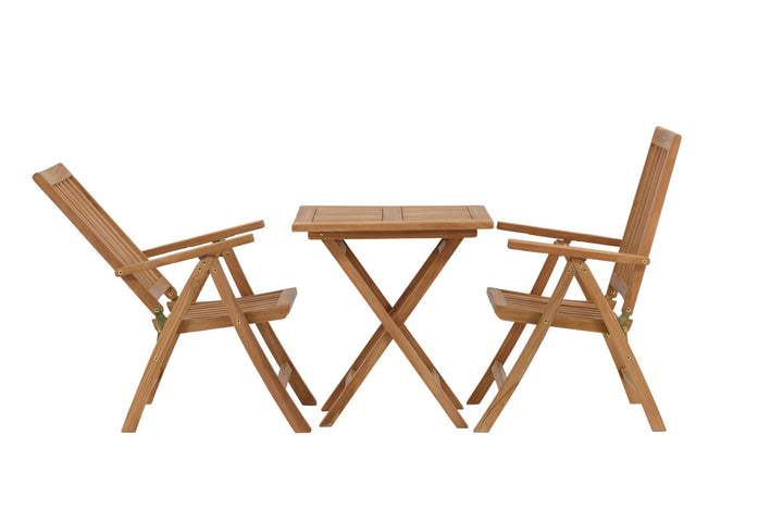 Venture Home Kenya - Folding Table- Natural - Teak - 70*70cm +Kenya 5-position Folding Chair - Teak _2