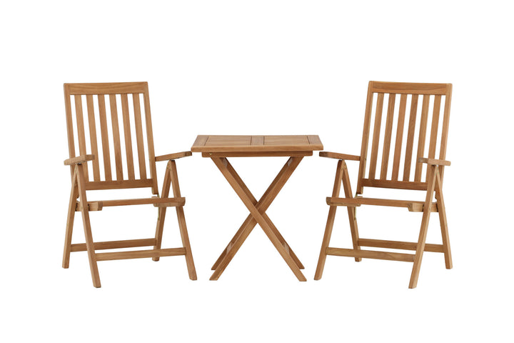 Venture Home Kenya - Folding Table- Natural - Teak - 70*70cm +Kenya 5-position Folding Chair - Teak _2