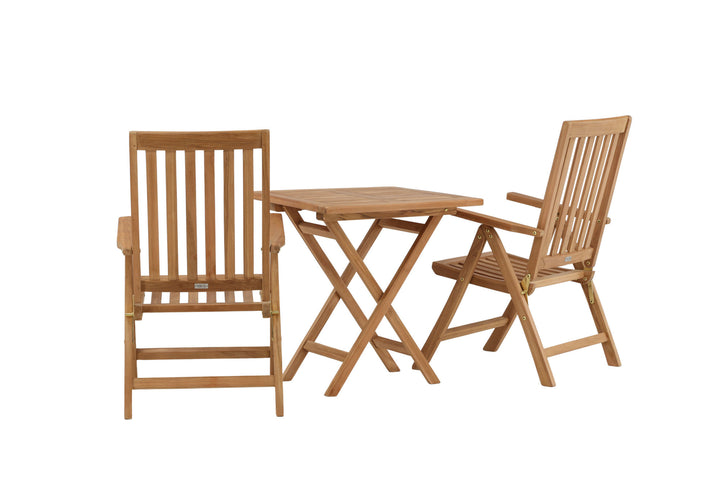 Venture Home Kenya - Folding Table- Natural - Teak - 70*70cm +Kenya 5-position Folding Chair - Teak _2