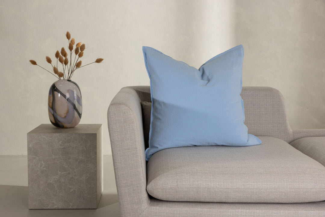 Venture Home Ronja Cushion Cover Washed Cotton - Light Blue / 60x60