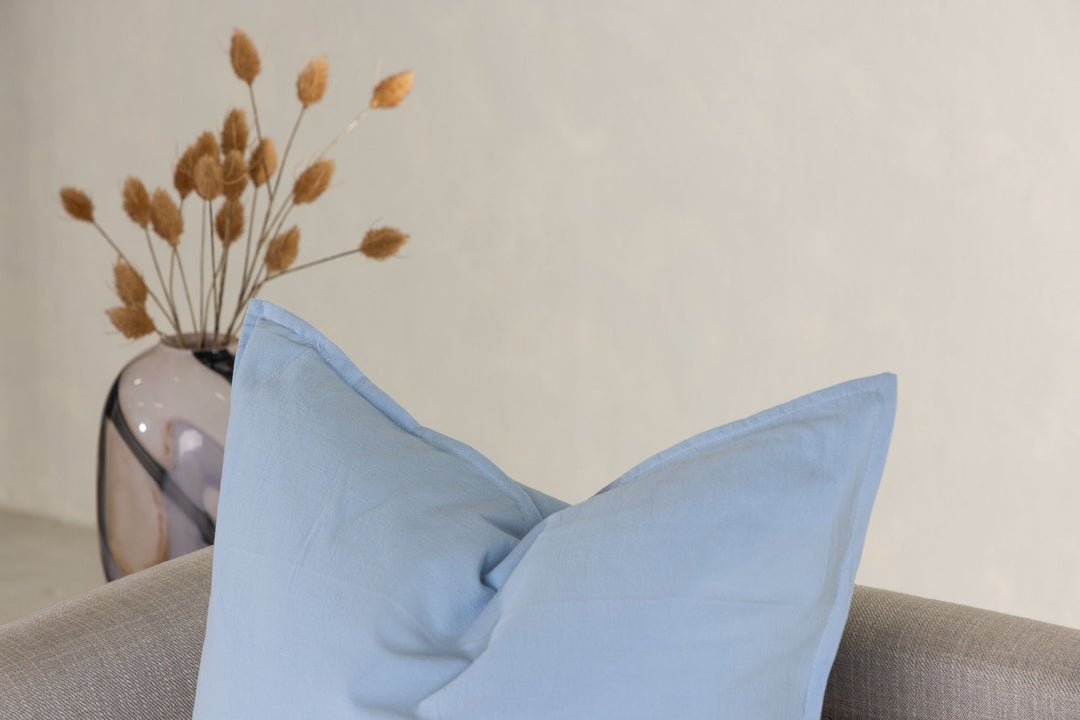 Venture Home Ronja Cushion Cover Washed Cotton - Light Blue / 60x60