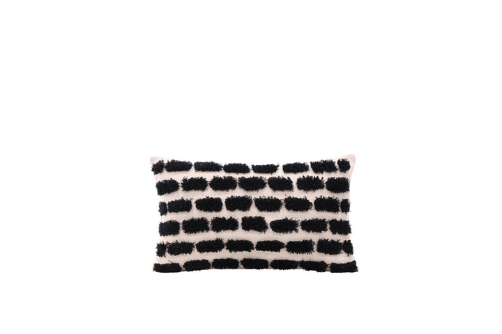 Venture Home Lova Cushion Cover Poly with tufe - Beige/Black 30x50