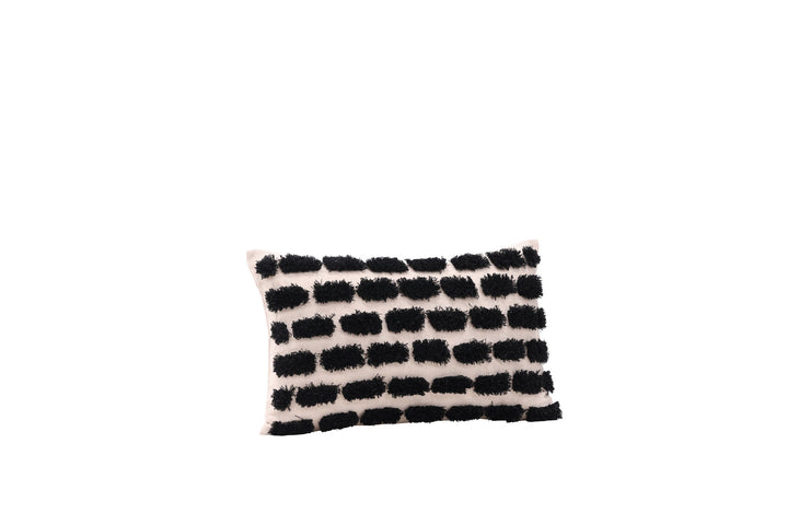 Venture Home Lova Cushion Cover Poly with tufe - Beige/Black 30x50