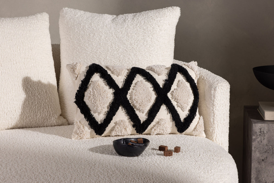 Venture Home Emelie Cushion Cover Polycotton - Black/White / 30x50