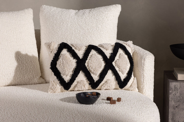 Venture Home Emelie Cushion Cover Polycotton - Black/White / 30x50