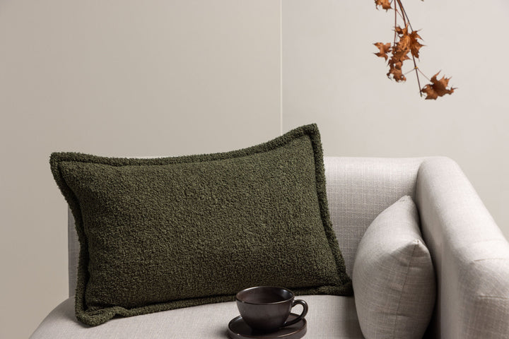 Venture Home Tuva Cushion Cover Teddy fur - Dark Green 40x60