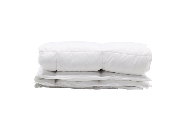 Venture Home Astrid Duvet Cotton Fabric, Feather&Poly Fiber Blending filling 450gsm - White / 200x150