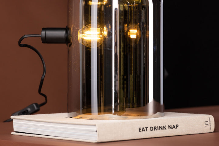 Venture Home Quentin Table Lamp - Glass / Smoked glass