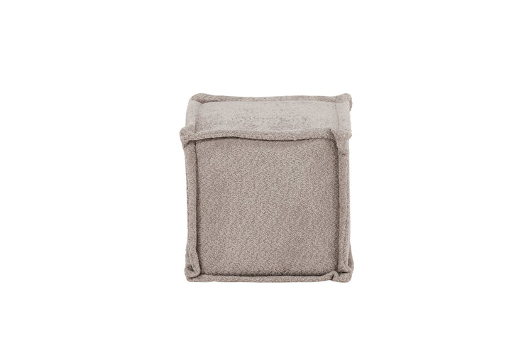 Venture Home Castine Ottoman/Pouf - Light Grey / Boucle