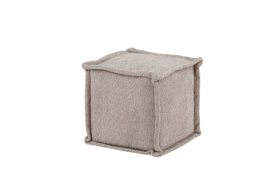 Venture Home Castine Ottoman/Pouf - Light Grey / Boucle