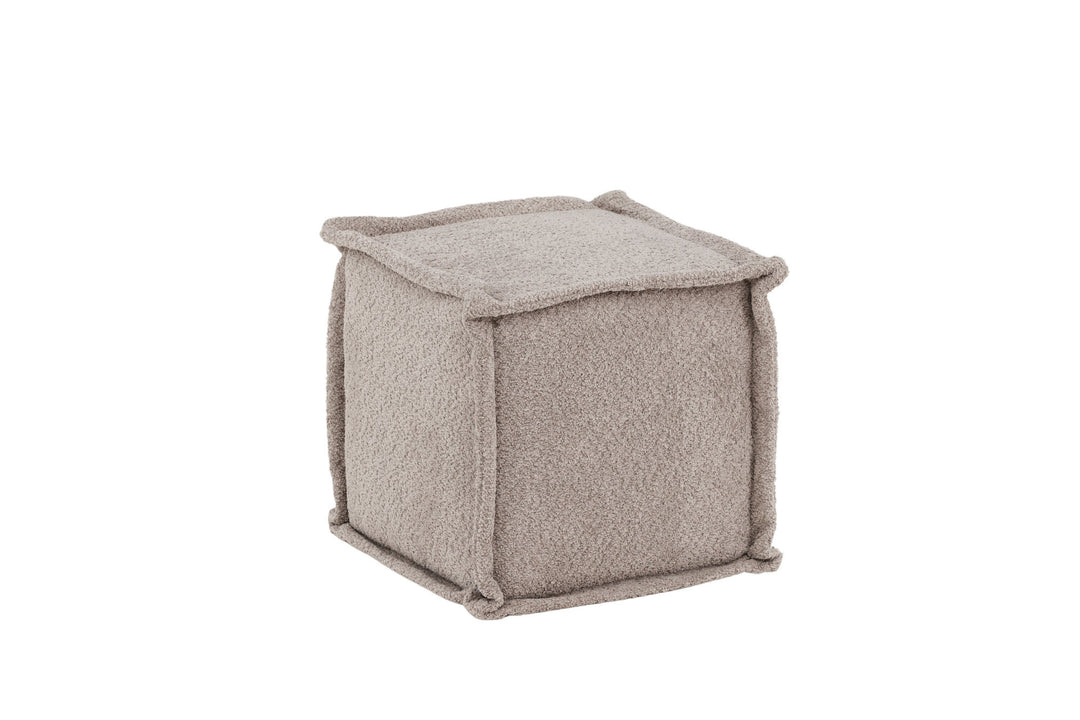 Venture Home Castine Ottoman/Pouf - Light Grey / Boucle