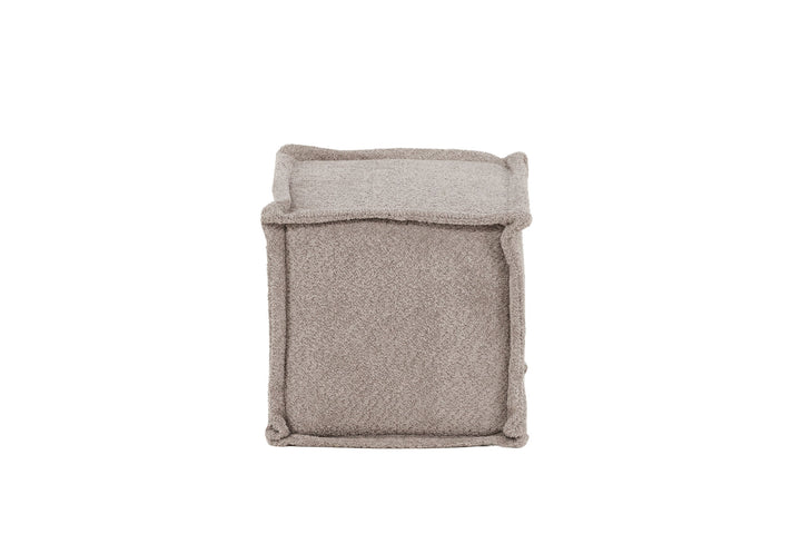 Venture Home Castine Ottoman/Pouf - Light Grey / Boucle