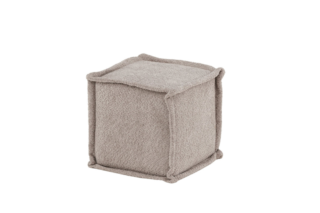 Venture Home Castine Ottoman/Pouf - Light Grey / Boucle