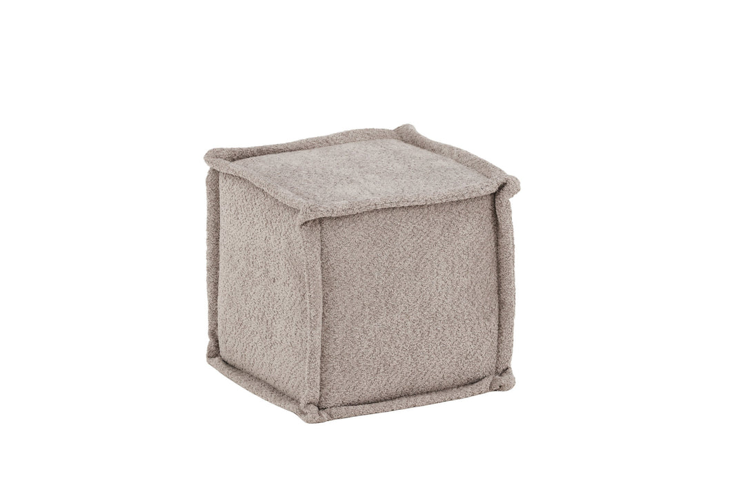 Venture Home Castine Ottoman/Pouf - Light Grey / Boucle