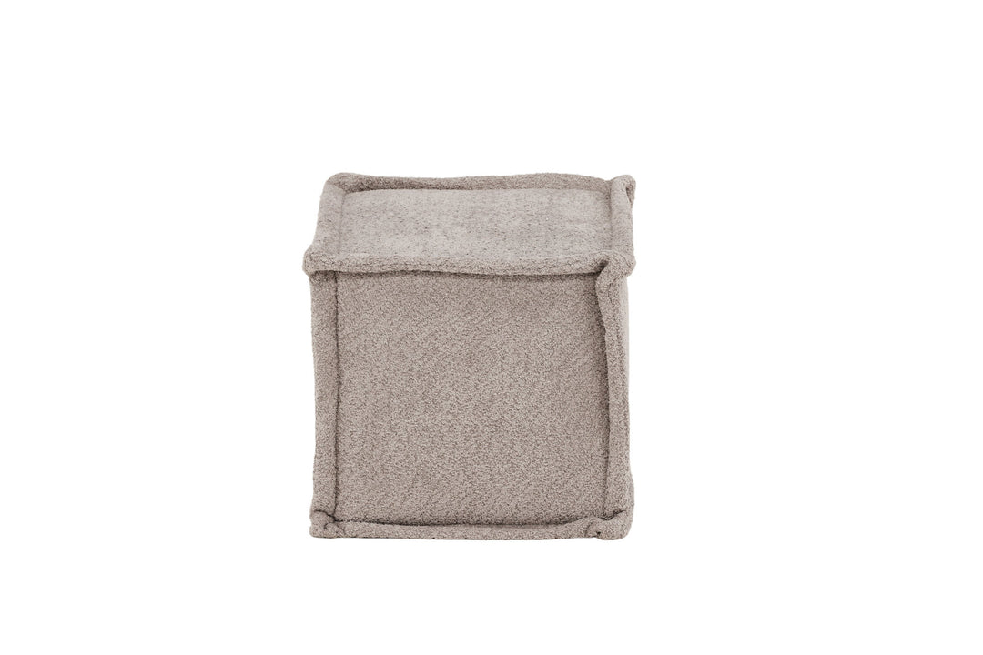 Venture Home Castine Ottoman/Pouf - Light Grey / Boucle